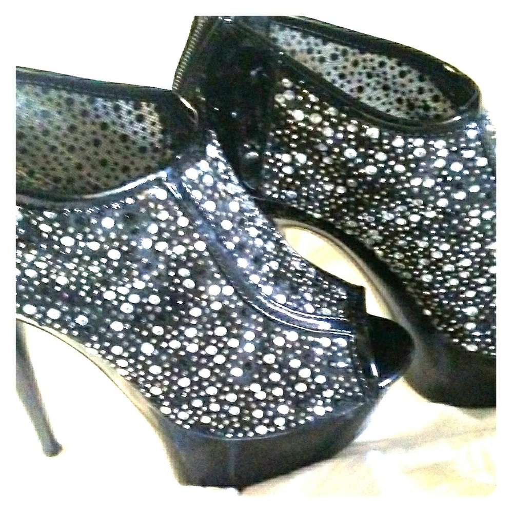 Black Rhinestone Vegas Stilettos
